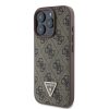 Guess PU 4G Strass Triangle Metal Logo tok iPhone 16 Pro készülékhez barna