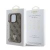 Guess PU 4G Strass Triangle Metal Logo tok iPhone 16 Pro készülékhez barna