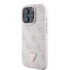 Guess PU 4G Strass Triangle Metal Logo tok iPhone 16 Pro Max készülékhez rózsaszín