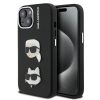Karl Lagerfeld Grained PU K&CH Heads tok iPhone 15 készülékhez fekete