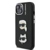 Karl Lagerfeld Grained PU K&CH Heads tok iPhone 15 készülékhez fekete