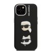 Karl Lagerfeld Grained PU K&CH Heads tok iPhone 15 készülékhez fekete