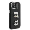 Karl Lagerfeld Grained PU K&CH Heads tok iPhone 15 készülékhez fekete