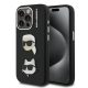 Karl Lagerfeld Grained PU K&CH Heads tok iPhone 15 Pro Max készülékhez fekete