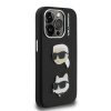 Karl Lagerfeld Grained PU K&CH Heads tok iPhone 15 Pro Max készülékhez fekete