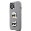 Karl Lagerfeld Grained PU K&CH Heads tok iPhone 15 készülékhez szürke