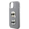 Karl Lagerfeld Grained PU K&CH Heads tok iPhone 15 készülékhez szürke