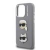 Karl Lagerfeld Grained PU K&CH Heads tok iPhone 15 Pro Max készülékhez szürke