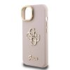 Guess PU-gránult 4G Logo állványos kamerakeretes tok iPhone 14 készülékhez rózsaszín