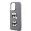 Karl Lagerfeld Grained PU K&CH Heads tok iPhone 16 Pro Max készülékhez szürke