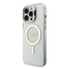 Guess PC/TPU elektroplátázott, állvánnyal ellátott, kamerakeretes MagSafe tok cserélhető háttérrel iPhone 16 Pro Max készülékhez