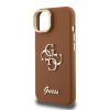 Guess PU Grained 4G Logo Stand Camera Frame tok iPhone 14 készülékhez barna