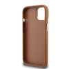 Guess PU Grained 4G Logo Stand Camera Frame tok iPhone 14 készülékhez barna
