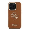 Guess PU Grained 4G Logo Stand Camera Frame tok iPhone 16 Pro Max készülékhez barna