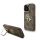 Guess PU 4G Metal Logo Stand Camera Frame tok iPhone 15 Pro Max készülékhez barna