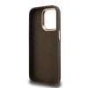 Guess PU 4G Metal Logo Stand Camera Frame tok iPhone 15 Pro Max készülékhez barna