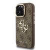 Guess PU 4G Metal Logo Stand Camera Frame tok iPhone 16 Pro Max készülékhez barna
