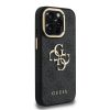 Guess PU 4G Metal Logo Stand Camera Frame tok iPhone 15 Pro Max készülékhez fekete