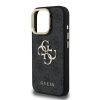 Guess PU 4G Metal Logo Stand Camera Frame tok iPhone 15 Pro Max készülékhez fekete