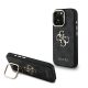 Guess PU 4G Metal Logo Stand Camera Frame tok iPhone 16 Pro Max készülékhez fekete