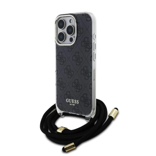 Guess IML 4G nyomtatott vállpántos tok iPhone 16 Pro Max készülékhez fekete