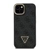 Guess PU 4G Strass Triangle Logo Stand Camera Frame MagSafe tok iPhone 14 készülékhez fekete