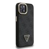 Guess PU 4G Strass Triangle Logo Stand Camera Frame MagSafe tok iPhone 14 készülékhez fekete