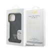 Guess PU 4G Strass Triangle Logo Stand Camera Frame MagSafe tok iPhone 14 készülékhez fekete