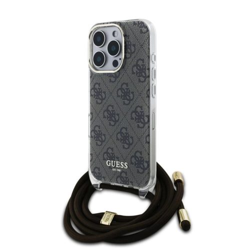 Guess IML 4G nyomtatott vállpántos tok iPhone 16 Pro Max készülékhez barna
