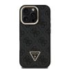 Guess PU 4G Strass Triangle Logo állványos kamerakeret MagSafe tok iPhone 16 Pro Max készülékhez fekete
