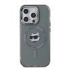 Karl Lagerfeld IML Choupette Head Metal Frame MagSafe tok iPhone 15 Pro Max készülékhez fekete