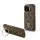Guess PU 4G Strass Triangle Logo Stand Camera Frame MagSafe Tok iPhone 15 Pro Max készülékhez barna