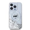 Karl Lagerfeld Liquid Glitter Choupette Head MagSafe tok iPhone 15 Pro Max készülékhez átlátszó