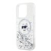 Karl Lagerfeld Liquid Glitter Choupette Head MagSafe tok iPhone 15 Pro Max készülékhez átlátszó