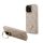 Guess PU 4G Strass Triangle Logo Stand Camera Frame MagSafe tok iPhone 15 Pro Max készülékhez rózsaszín