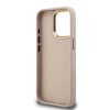 Guess PU 4G Strass Triangle Logo Stand Camera Frame MagSafe tok iPhone 15 Pro Max készülékhez rózsaszín