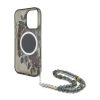 Guess IML Flowers Pearl Strap MagSafe tok iPhone 16 Pro Max készülékhez fekete