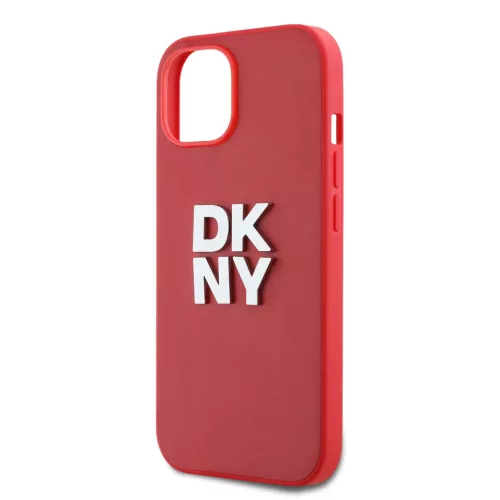 DKNY PU bőr Stack Logo csuklópántos tok iPhone 14 készülékhez piros