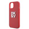DKNY PU bőr Stack Logo csuklópántos tok iPhone 15 készülékhez piros