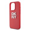DKNY PU bőr Stack Logo csuklópántos tok iPhone 15 Pro Max készülékhez piros
