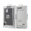 DKNY PU Leather Stack Logo Wrist Strap tok iPhone 14 készülékhez fekete