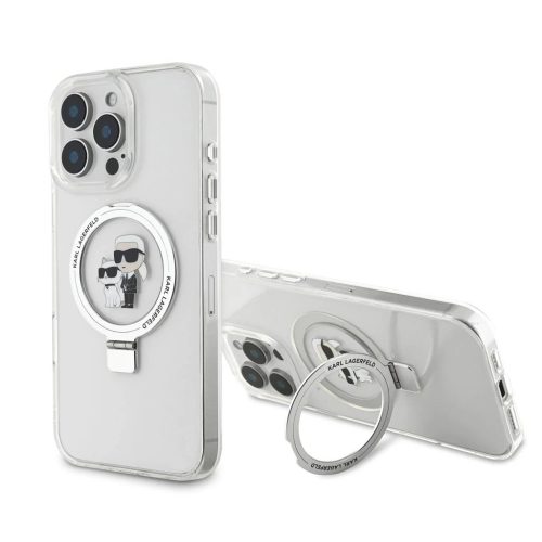 Karl Lagerfeld Ringstand Karl and Choupette MagSafe tok iPhone 16 Pro Max készülékhez fehér