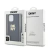 DKNY PU bőr Stack Logo csuklópántos tok iPhone 14 Pro Max készülékhez fekete