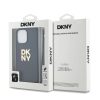 DKNY PU bőr Stack Logo csuklós pántos tok iPhone 15 Pro Max készülékhez fekete