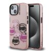Karl Lagerfeld IML Multi K&CH Heads tok iPhone 15 készülékhez rózsaszín