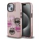 Karl Lagerfeld IML Multi K&CH Heads tok iPhone 15 készülékhez rózsaszín