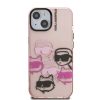Karl Lagerfeld IML Multi K&CH Heads tok iPhone 15 készülékhez rózsaszín