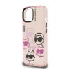 Karl Lagerfeld IML Multi K&CH Heads tok iPhone 15 készülékhez rózsaszín
