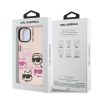 Karl Lagerfeld IML Multi K&CH Heads tok iPhone 15 készülékhez rózsaszín
