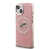 Karl Lagerfeld IML K&CH Heads Repeated Logo MagSafe tok iPhone 15 készülékhez rózsaszín